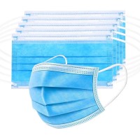 Anti-Spitting Non-Woven 3Ply Breathable Comfortable Safety Protection Blue Disposable Face Mask with Earloop for Personal Health