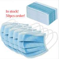 INSTOCK Disposable full face mask Wholesale Blue Disposable 3ply Non-woven Dust Face Mask Disposable